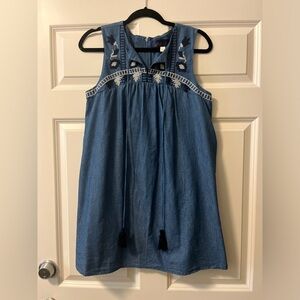 Francesca’s Blue Rain Denim Shift Dress